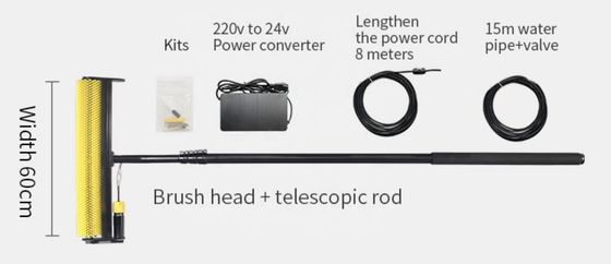 Photovoltaic  Solar Panel Rotary Cleaning Robot Brush Outlet Manual Rotating Electric Water / Dry Roller