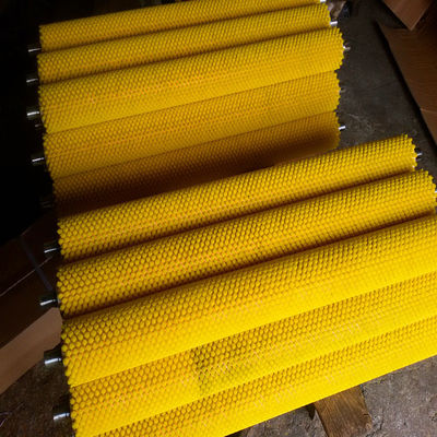 Brush Roller, Corrugated Roller, Yellow Corrugated Wire Brush Shaft, Leaf Washing Machine