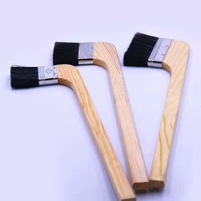 Industrial Grade Curved Handle Paint Brush 1.0inch-4inch Long Wooden Bent Head for Dust Sweeping Boat Painting