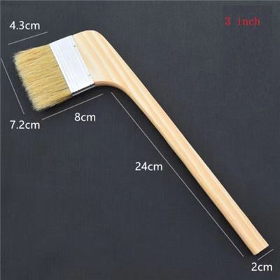 Industrial Grade Curved Handle Paint Brush 1.0inch-4inch Long Wooden Bent Head for Dust Sweeping Boat Painting